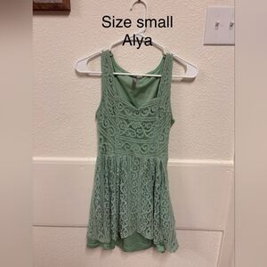Alya Mint Lace Formal Kids Dress